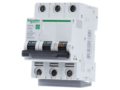 Front view Schneider Electric M9F22310 Miniature circuit breaker 3-p C10A 
