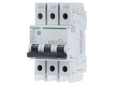 Front view Schneider Electric M9F42315 Miniature circuit breaker 3-p C15A 
