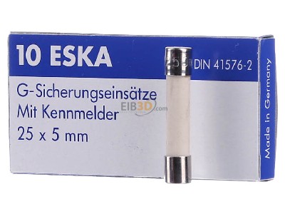 Frontansicht Eska 528.024 G-Sicherungseinsatz 5x25mm M 5A m.Kennmelder 