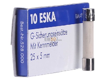 Ansicht links Eska 528.024 G-Sicherungseinsatz 5x25mm M 5A m.Kennmelder 