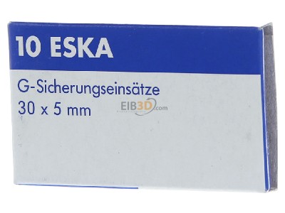 Frontansicht Eska 530.227 G-Sicherungseinsatz M 10A 5x30mm 