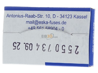 Ansicht hinten Eska 530.227 G-Sicherungseinsatz M 10A 5x30mm 