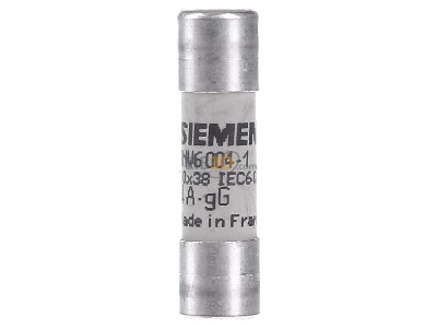 Front view Siemens 3NW6004-1 Cylindrical fuse 10x38 mm 4A 
