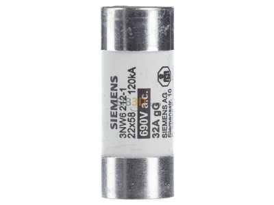 Front view Siemens 3NW6212-1 Cylindrical fuse 22x58 mm 32A 
