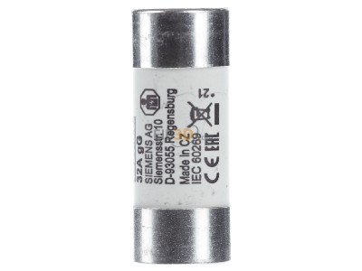 View on the right Siemens 3NW6212-1 Cylindrical fuse 22x58 mm 32A 
