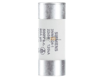 Front view Siemens 3NW6224-1 Cylindrical fuse 22x58 mm 80A 
