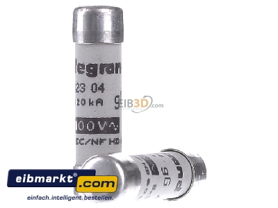 Front view Legrand (BT) 12304 Cylindrical fuse 4A
