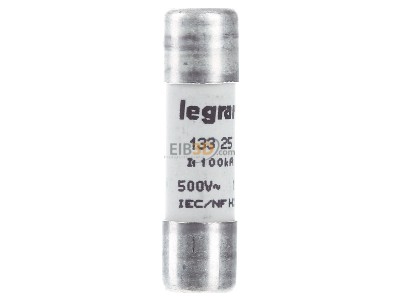 Front view Legrand Bticino 13325 Cylindrical fuse 10x38 mm 25A 
