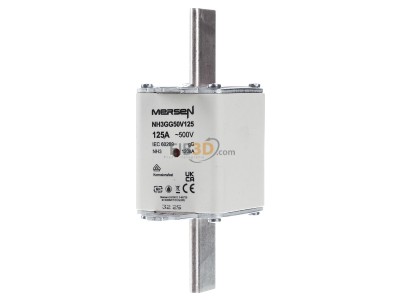 Frontansicht Mersen NH3GG50V125 NH-Sicherungseinsatz SF Gr.3 gG 125A/500V KM 
