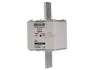Frontansicht Mersen NH3GG50V450 NH-Sicherungseinsatz SF Gr.3 gG 450A/500V KM 
