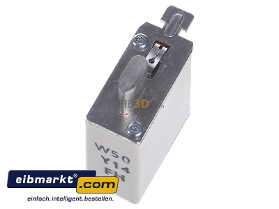 Top rear view Mersen 2B639. Low Voltage HRC fuse NH0 25A

