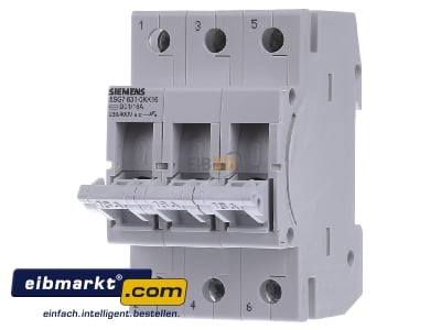 Front view Siemens Indus.Sector 5SG7631-0KK16 Neozed switch disconnector 3xD01 16A
