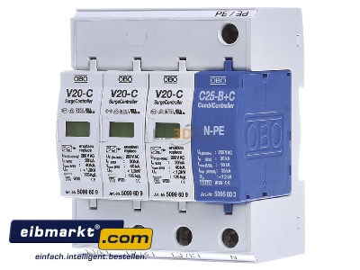 Frontansicht OBO Bettermann V20-C 3+NPE-280 berspannungsableiter Surge Controller 