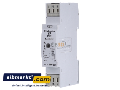 Front view OBO Bettermann VF230-AC/DC Surge protection device 230V 2-pole 
