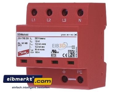 Frontansicht Dehn+Shne DSH TNS 255 Kombi-Ableiter TN-S-Systeme 