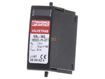 Front view Phoenix VAL-MS 1000DC-PV-ST Surge protection for power supply 
