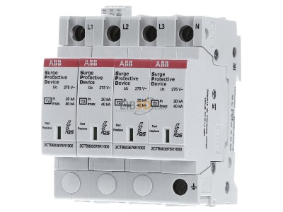 Front view ABB OVR T2 4L40-275PTSQS Surge protection for power supply 
