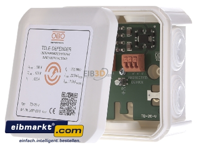 Front view OBO Bettermann TD-2D-V Surge protection for signal systems
