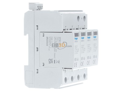 View on the left Hager SPB415 Surge protection for power supply 
