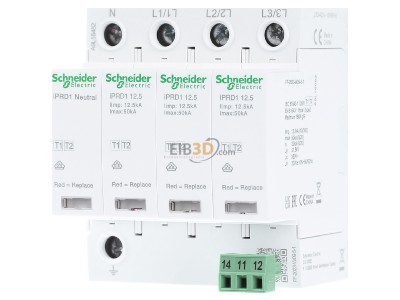 Front view Schneider Electric A9L16482 Combined arrester for signal systems 
