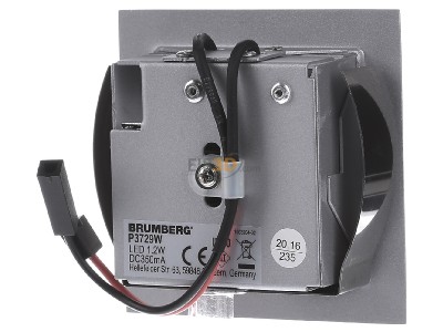 Ansicht hinten Brumberg P3729W LED-Wand-EB-Leuchte alu Power-LED ws, 1W 