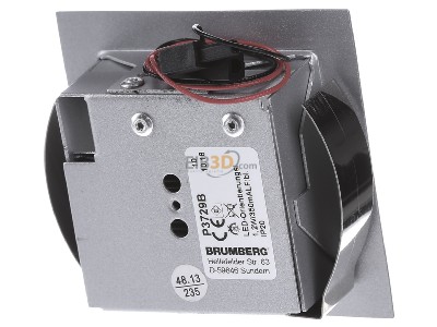 Ansicht hinten Brumberg P3729B LED-Wand-EB-Leuchte alu Power-LED bl, 1W 