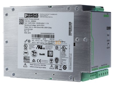 View on the left Phoenix QUINT-PS/3AC/24DC/40 DC-power supply 400...500V/24V 960W 
