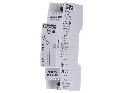Front view Phoenix STEP-PS/ 1AC/12DC/1 DC-power supply 85...264V/12V 12W 
