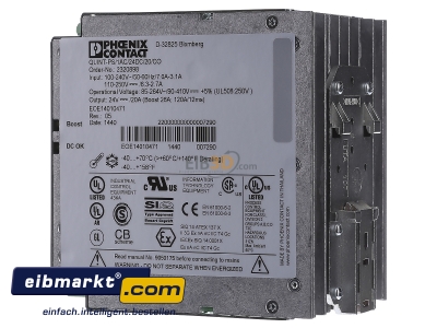 View on the right Phoenix Contact QUINTPS1AC24DC20CO DC-power supply - 
