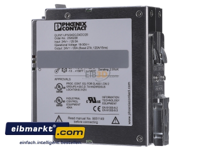View on the right Phoenix Contact QUINTUPS24DC24DC20 UPS 18...30V - 
