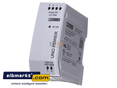 Front view Phoenix Contact UNO-PS/1AC/12DC/ 55W DC-power supply 85...264V/12V 55W - 
