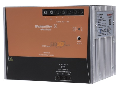 Front view Weidmller PRO ECO 960W 24V 40A DC-power supply 85...264V/24V 
