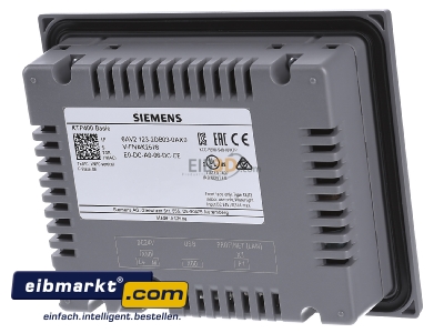 Ansicht hinten Siemens Indus.Sector 6AV2123-2DB03-0AX0 Simatic HMI KTP400 Basic 
