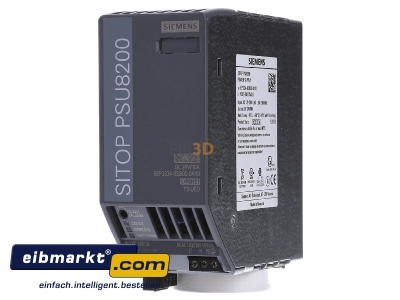 Front view Siemens Indus.Sector 6EP3334-8SB00-0AY0 DC-power supply 230V/24V 240W
