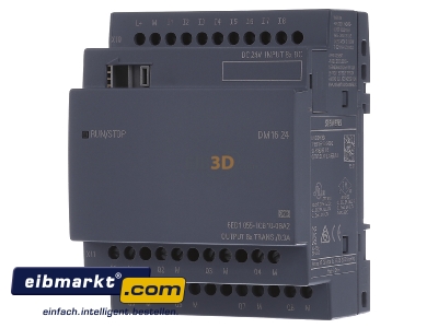 Front view Siemens Indus.Sector 6ED1055-1CB10-0BA2 PLC digital I/O-module 8In/8Out
