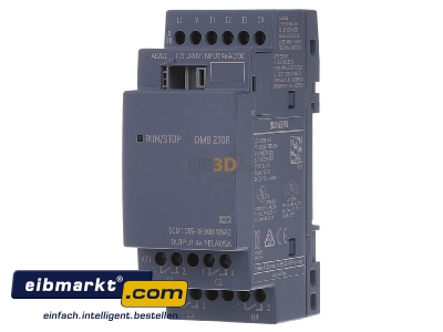 Front view Siemens Indus.Sector 6ED1055-1FB00-0BA2 PLC digital I/O-module 4In/4Out - 
