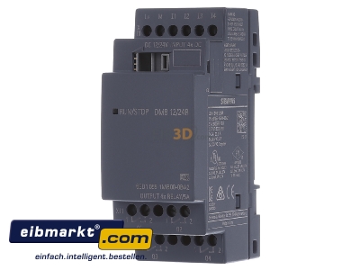 Front view Siemens Indus.Sector 6ED1055-1MB00-0BA2 PLC digital I/O-module 4In/4Out
