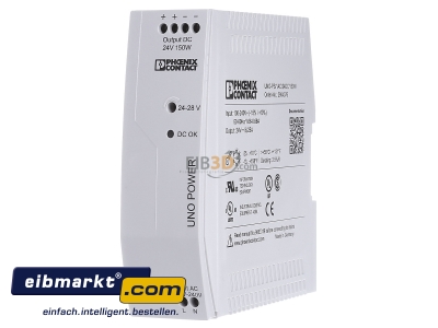 Front view Phoenix Contact UNO-PS/1AC/24DC/150W DC-power supply - 
