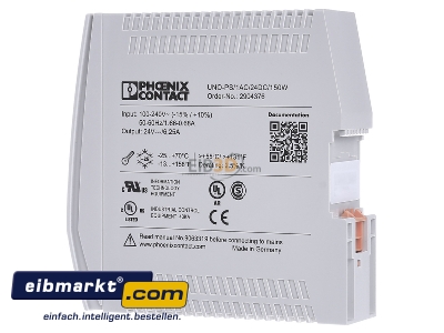 View on the right Phoenix Contact UNO-PS/1AC/24DC/150W DC-power supply - 
