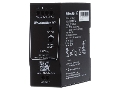Frontansicht Weidm�ller PRO BAS 60W 24V 2.5A Stromversorgung 24V DC 2,5A, Schraubanschl. 
