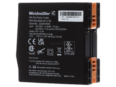 Ansicht rechts Weidm�ller PRO BAS 60W 24V 2.5A Stromversorgung 24V DC 2,5A, Schraubanschl. 