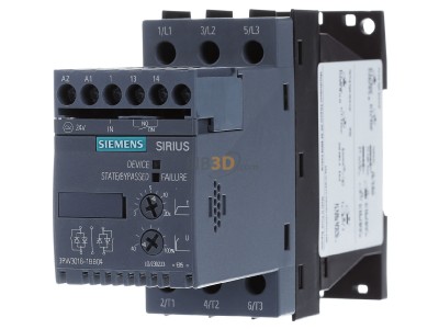 Front view Siemens 3RW3018-1BB04 Soft starter 17,6A 24VAC 24VDC 
