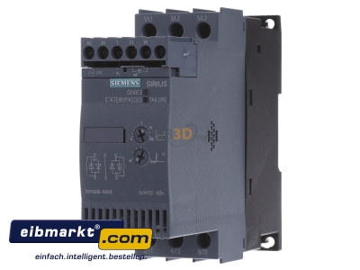 Front view Siemens Indus.Sector 3RW3026-1BB04 Soft starter 25A 24VAC 24VDC
