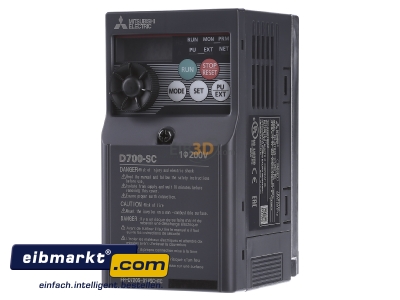 Front view Mitsubishi Electric FR-D720S-014SC-EC Frequency converter 200...240V 0,2kW
