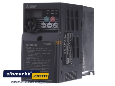 Front view Mitsubishi Electric FR-D720S-042SC-EC Frequency converter 200...240V 0,75kW
