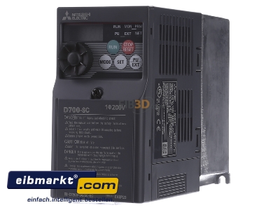 Frontansicht Mitsubishi Electric FR-D720S-042SC-EC Frequenzumrichter 0,75kW 4,2A 200-240V 