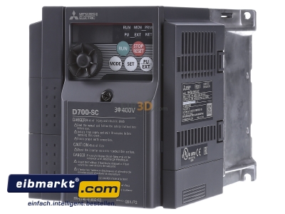 Front view Mitsubishi Electric FR-D740-050SC-EC Frequency converter 380...480V 2,2kW 
