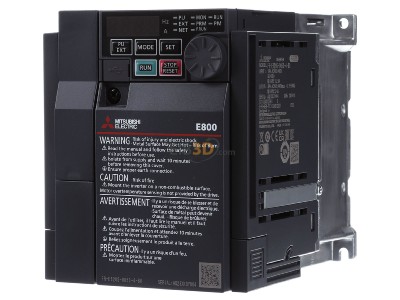 Frontansicht Mitsubishi FR-E820S-0050-4-60 Umrichter Pn:0,75kW 1x200-240V 