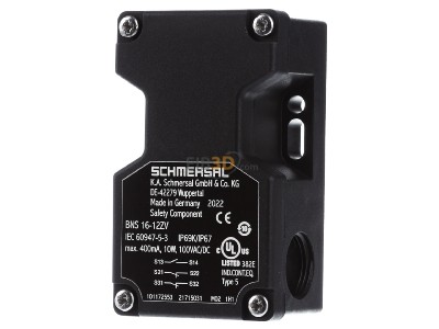 Front view Schmersal BNS 16-12ZV Transponder safety proximity switch 8mm 
