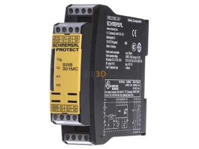 Front view Schmersal SRB 301MC Safety relay 24V DC EN954-1 Cat 4 
